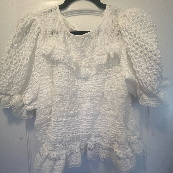 Anthropologie puff-sleeve lace blouse - Picture 5 of 5